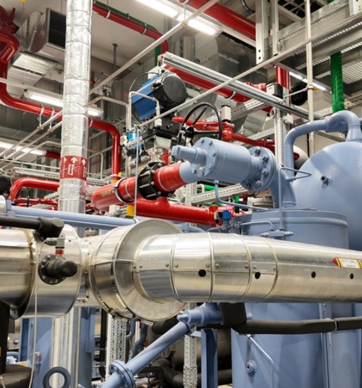 Das Bild zeigt den AHEAD (Advanced Heat Pump Demonstrator) bei Takeda Manufacturing Austria AG in Wien. 