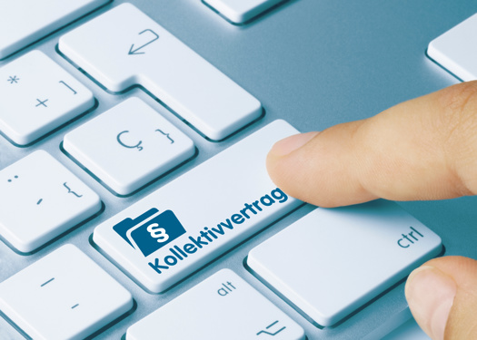 Wort Kollektivvertrag auf Tastatur