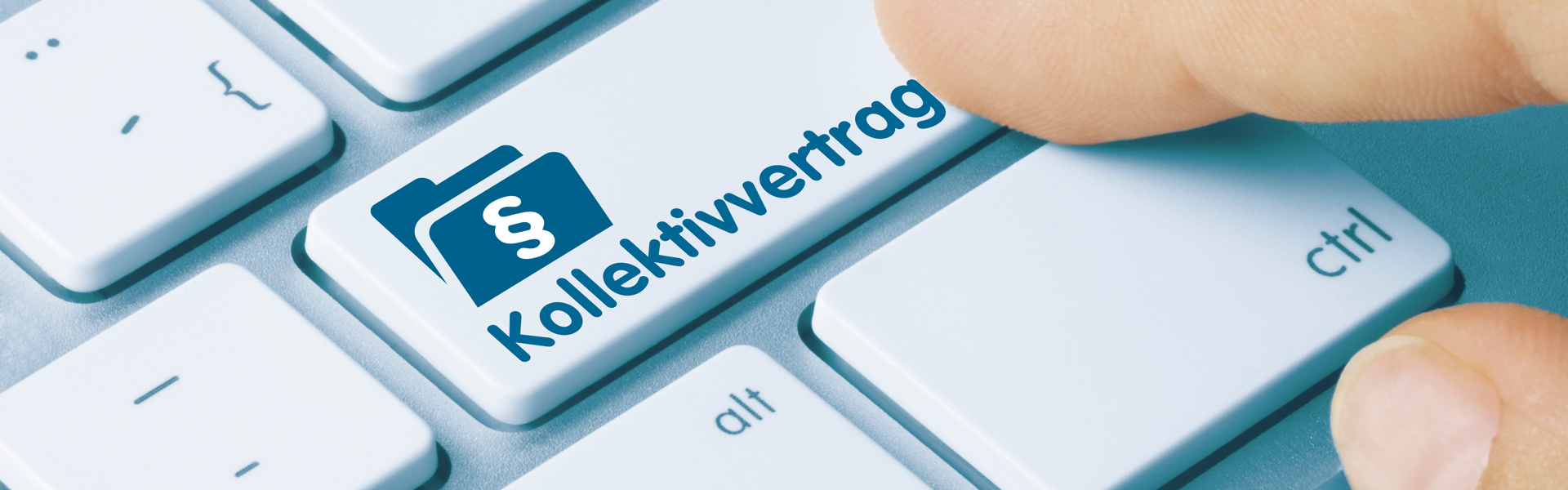 Wort Kollektivvertrag auf Tastatur